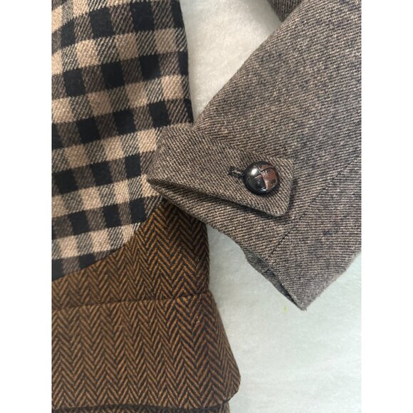 Vintage 90s NINETY Patchwork Wool Blazer – Statement Jacket Size 10 - Picture 3 of 14